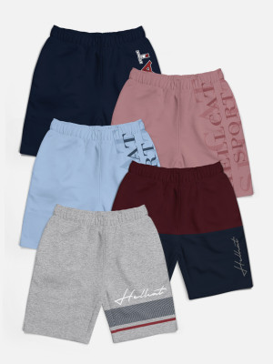 Hellcat Short For Boys Casual Printed Cotton Blend(Multicolor, Pack of 5)