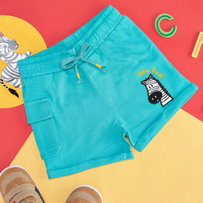 Pantaloons Baby Short For Baby Boys Casual Printed Pure Cotton(Green, Pack of 1)