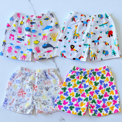 RBCPON Short For Baby Boys & Baby Girls Casual Animal Print Pure Cotton(White, Pack of 4)