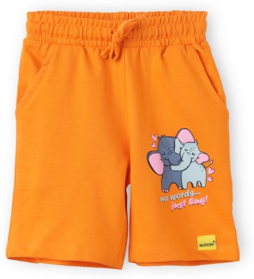 Mijoosh Short For Girls Casual Graphic Print Pure Cotton(Orange, Pack of 1)