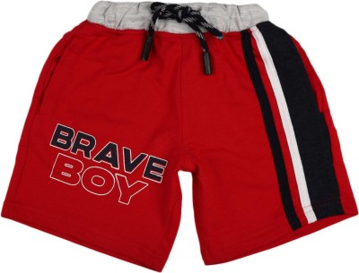 V-MART Short For Boys Casual Printed Pure Cotton(Red, Pack of 1)