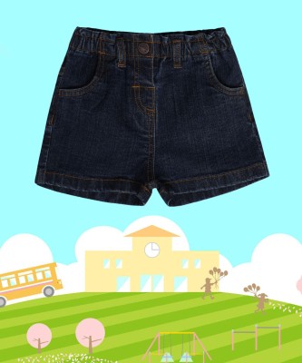 MINI KLUB Short For Baby Girls Casual Solid Pure Cotton(Blue, Pack of 1)