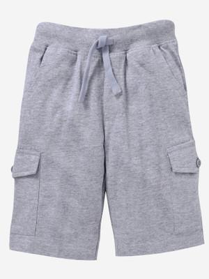 KiddoPanti Short For Boys Casual Self Design Pure Cotton(Grey, Pack of 1)