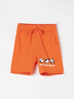 Juniors by Lifestyle Short For Boys Casual Printed Cotton Blend(Orange, Pack of 1)