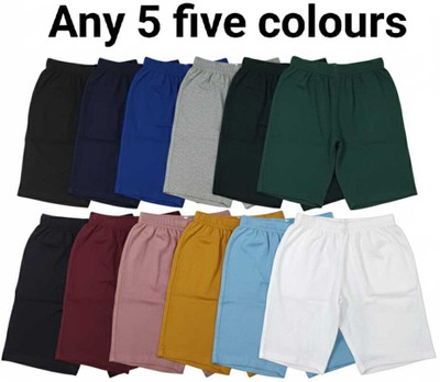 Mahf collection Short For Baby Girls Casual Solid Cotton Blend(Multicolor, Pack of 5)