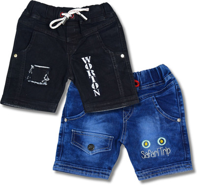 Worton Fashion Short For Baby Boys Casual Printed Denim(Multicolor, Pack of 2)