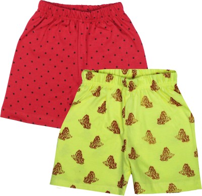 Ayvina Short For Boys & Girls Casual Printed Pure Cotton(Red, Pack of 2)