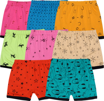 Ayvina Short For Boys & Girls Casual Printed Cotton Blend(Multicolor, Pack of 8)