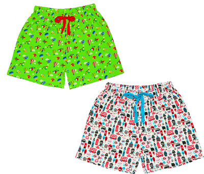 Ariel Short For Girls Casual Printed Pure Cotton(Multicolor, Pack of 2)