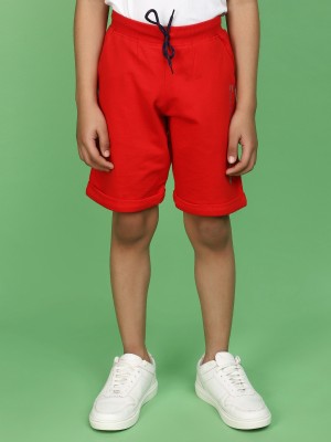 V-MART Short For Boys Casual Printed Cotton Blend(Red, Pack of 1)