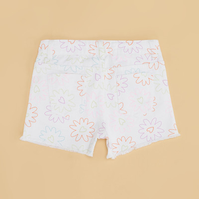 Pantaloons Junior Short For Girls Casual Solid Cotton Blend(White, Pack of 1)