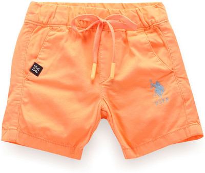 U.S. POLO ASSN. Short For Boys Casual Solid Pure Cotton(Orange, Pack of 1)
