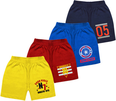 MIST N FOGG Short For Boys & Girls Casual Printed Cotton Blend(Multicolor, Pack of 4)