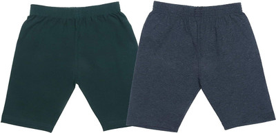 NEEORT TREND Short For Girls Casual Solid Pure Cotton(Blue, Grey, Pack of 2)