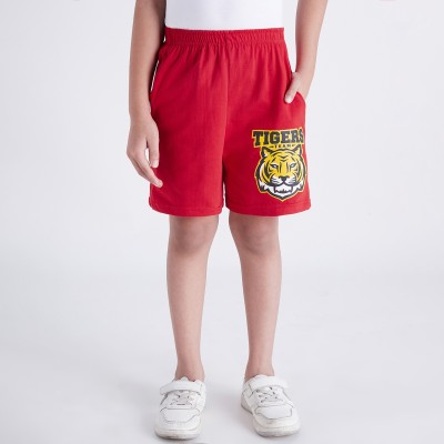 CUTEIZ Short For Boys Casual Printed Pure Cotton(Red, Pack of 1)