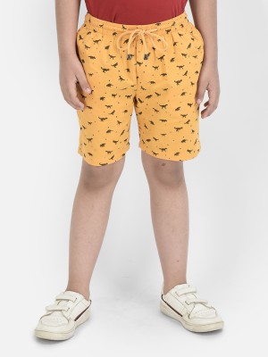 CRIMSOUNE CLUB Short For Boys Casual Printed Pure Cotton(Yellow, Pack of 1)