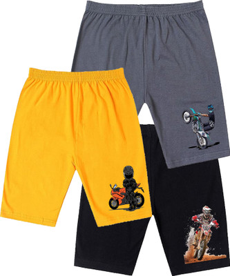 Teeglee Short For Baby Boys Casual Graphic Print Pure Cotton(Multicolor, Pack of 3)