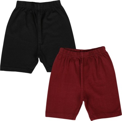 LULA Short For Girls Casual Solid Nylon(Black, Pack of 2)