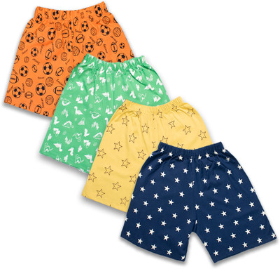 FABROYZ Short For Boys & Girls Casual Graphic Print Pure Cotton(Multicolor, Pack of 4)