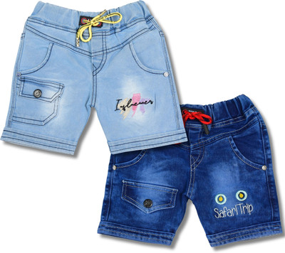 Worton Fashion Short For Baby Boys Casual Printed Denim(Multicolor, Pack of 2)