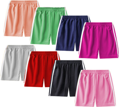 FRANSCART Short For Baby Boys & Baby Girls Casual Solid Cotton Blend(Multicolor, Pack of 8)