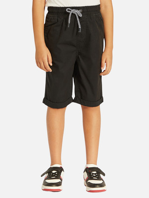 JUNIORS by Babyshop Short For Boys Casual Solid Pure Cotton(Black, Pack of 1)