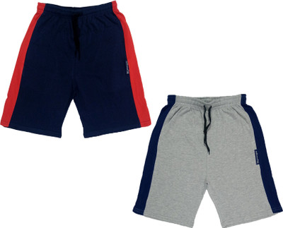 Kavyu Short For Boys Casual Solid Cotton Blend(Multicolor, Pack of 3)