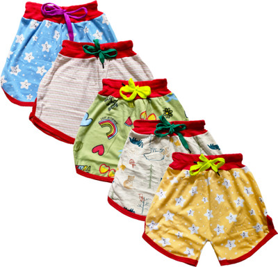 FRANSCART Short For Baby Boys & Baby Girls Casual Printed, Colorblock Cotton Blend(Multicolor, Pack of 5)
