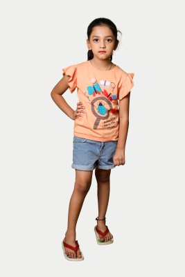 Rad prix Short For Girls Casual Solid Pure Cotton(Blue, Pack of 1)
