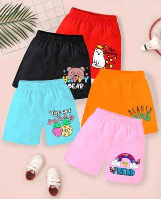 TinyTrend Short For Boys & Girls Casual Printed Cotton Blend(Multicolor, Pack of 5)
