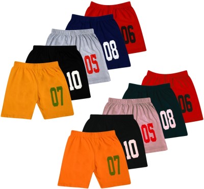 HUXX Short For Boys & Girls Casual Solid Pure Cotton(Multicolor, Pack of 10)