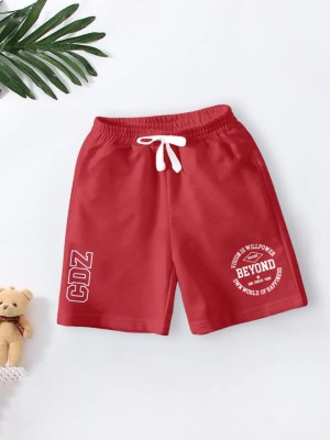 Codez Short For Boys Casual Printed Cotton Blend(Red, Pack of 1)