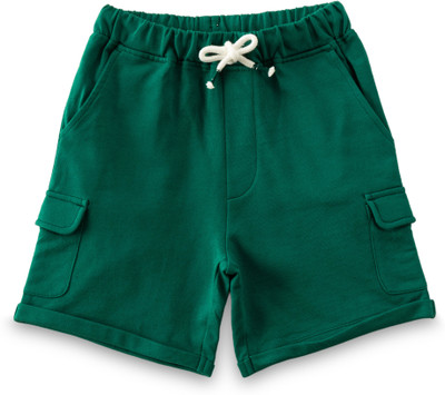 JusCubs Short For Boys Casual Solid Pure Cotton(Dark Green, Pack of 1)