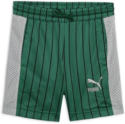 PUMA Short For Boys Casual Printed Polyester(Green, Pack of 1)
