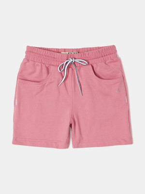 JOCKEY Short For Girls Casual Solid Pure Cotton(Pink, Pack of 1)