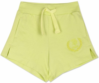 U.S. POLO ASSN. Short For Baby Girls Casual Solid Pure Cotton(Green, Pack of 1)