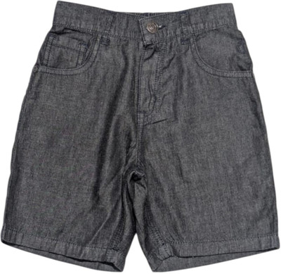 GINI & JONY Short For Boys Casual Dyed/Washed Pure Cotton(Black, Pack of 1)