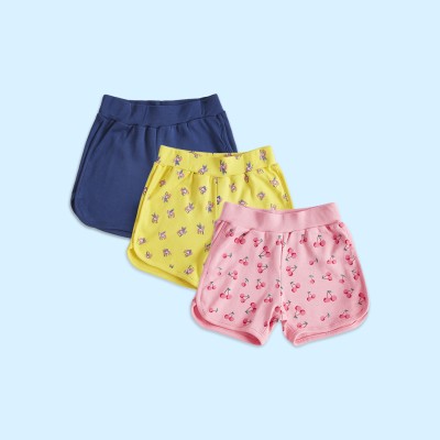 Pantaloons Baby Short For Baby Girls Casual Printed Pure Cotton(Multicolor, Pack of 3)
