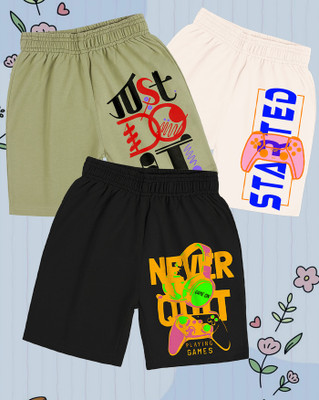 AOOSH Short For Boys Casual Printed Cotton Blend(Multicolor, Pack of 3)