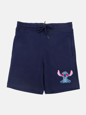 YK Disney Short For Boys Casual Self Design Cotton Blend(Dark Blue, Pack of 1)