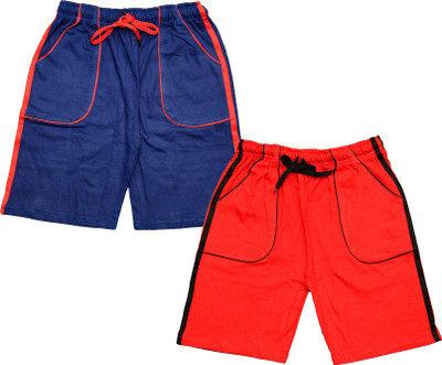 Kavyu Short For Boys Casual Solid Polycotton(Multicolor, Pack of 3)