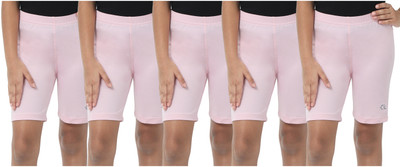 Chitu Trends Short For Baby Girls Sports Solid Cotton Lycra(Multicolor, Pack of 5)