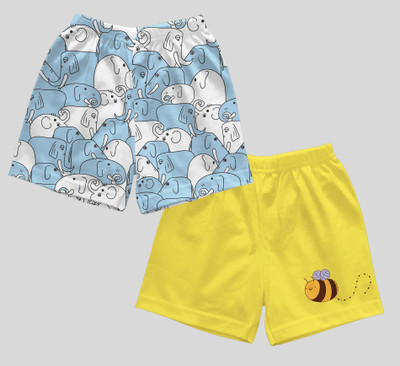 Mojua Short For Baby Boys Casual Printed Pure Cotton(Yellow, Pack of 2)