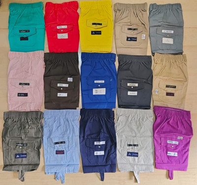 PAHIRVAA Short For Boys & Girls Sports Solid Cotton Lycra(Multicolor, Pack of 15)