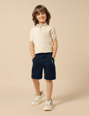 U.S. POLO ASSN. Short For Baby Boys Casual Solid Pure Cotton(Blue, Pack of 1)