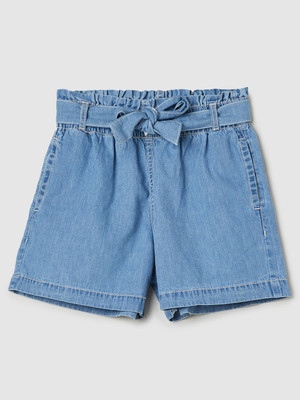MAX Short For Girls Casual Dyed/Washed Pure Cotton(Blue, Pack of 1)