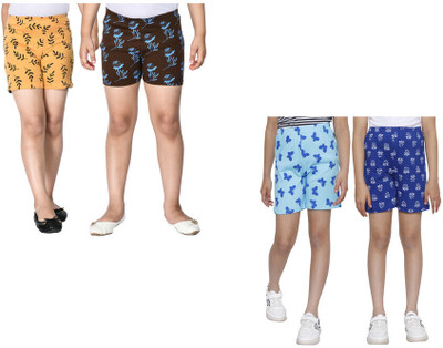 Kavyu Short For Boys Casual Printed Pure Cotton(Multicolor, Pack of 4)