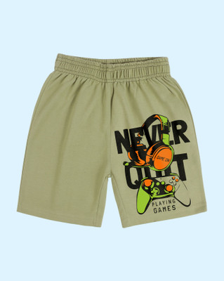 Kiddy Viddy Short For Boys Casual Printed Cotton Blend(Light Green, Pack of 1)