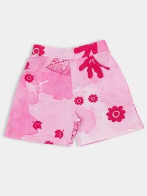 PAMPOLINA Short For Baby Girls Casual Printed Cotton Blend(Pink, Pack of 1)