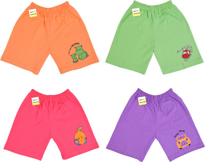 Kwitchy Short For Baby Boys & Baby Girls Casual Printed Cotton Blend(Multicolor, Pack of 4)